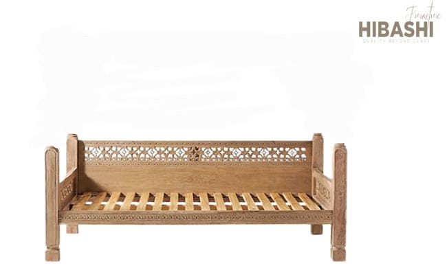 Hand Carved Canopy Style Solid Wooden Daybed / Out Door Seating