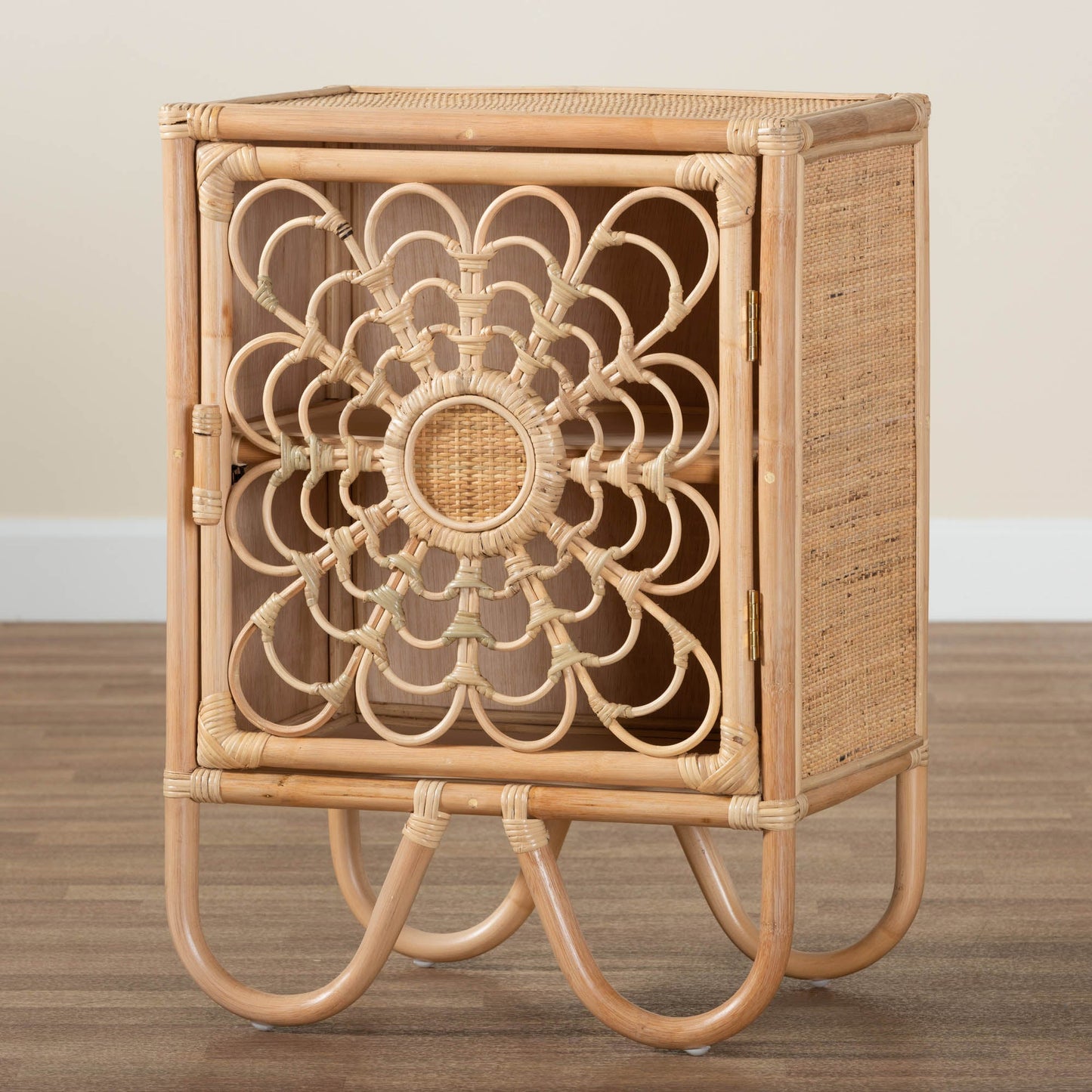 Calvin & Bay Natural Bohemian Rattan Bedside / Nightstand