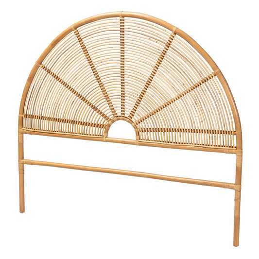 CALVIN & BAY LIVIA MODERN BOHEMIAN HONEY RATTAN STANDALONE HEADBOARD