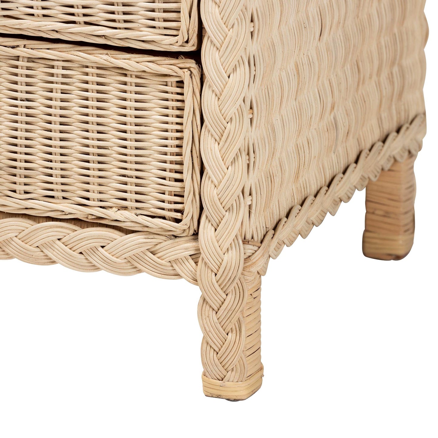 Calvin & Bay Unica Natural Rattan 3 Drawer Nightstand/ Bedside Table