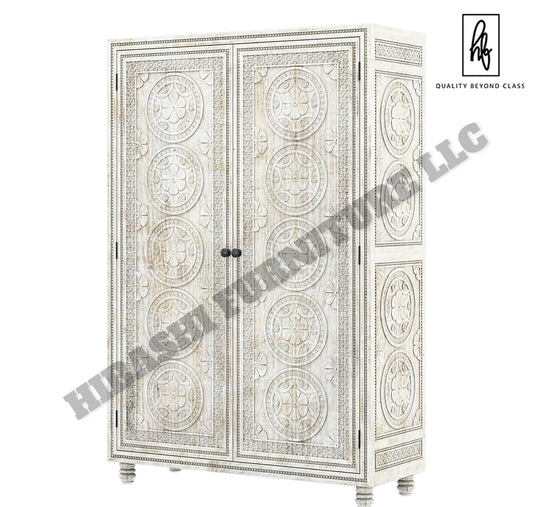 KHALIFA Hand carved Wardrobe Armoire