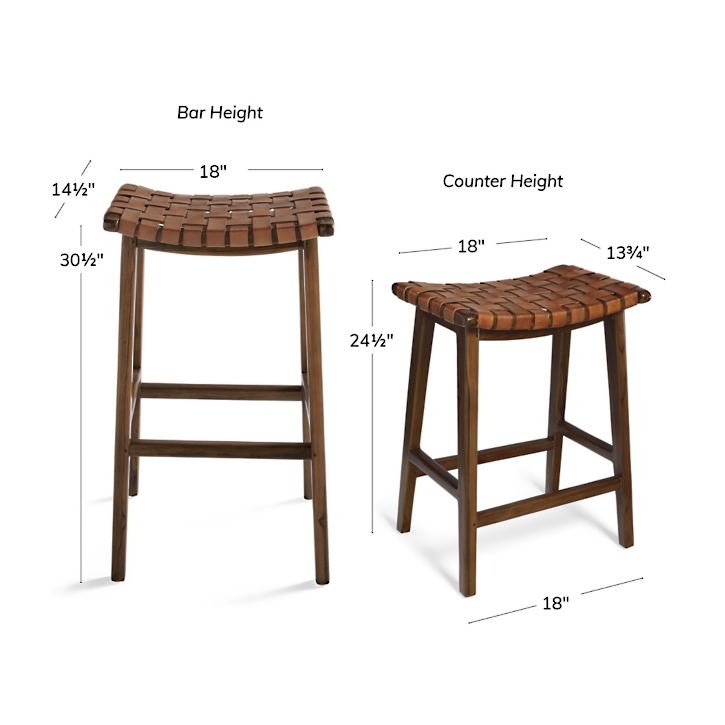 Aeterna Solid Wood Recamier Bar/Counter Stool