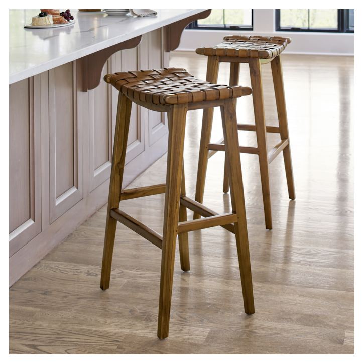 Aeterna Solid Wood Recamier Bar/Counter Stool