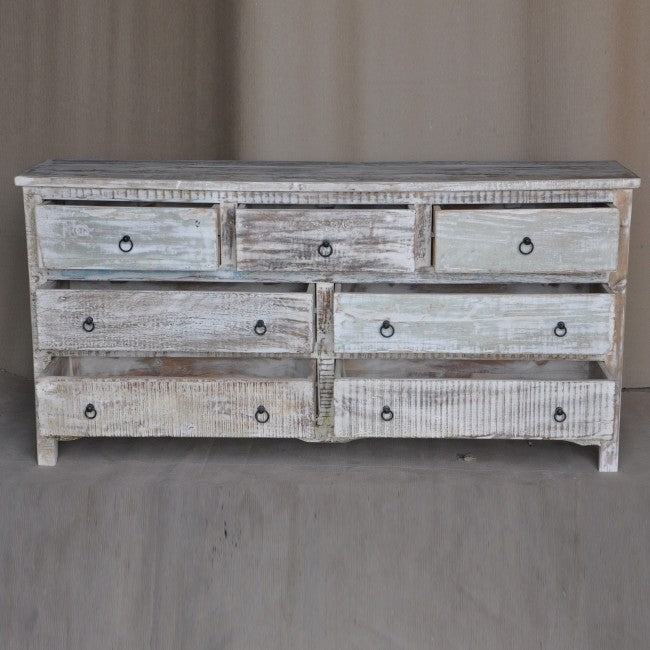 RUSTICA WHITE CHEST OF 7 DRAWERS