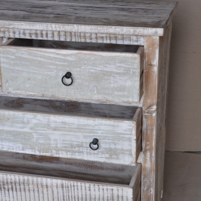 RUSTICA WHITE CHEST OF 7 DRAWERS