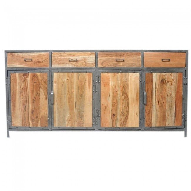 ANGLE METAL AND TIMBER SIDEBOARD XL-Natural-180-40-90