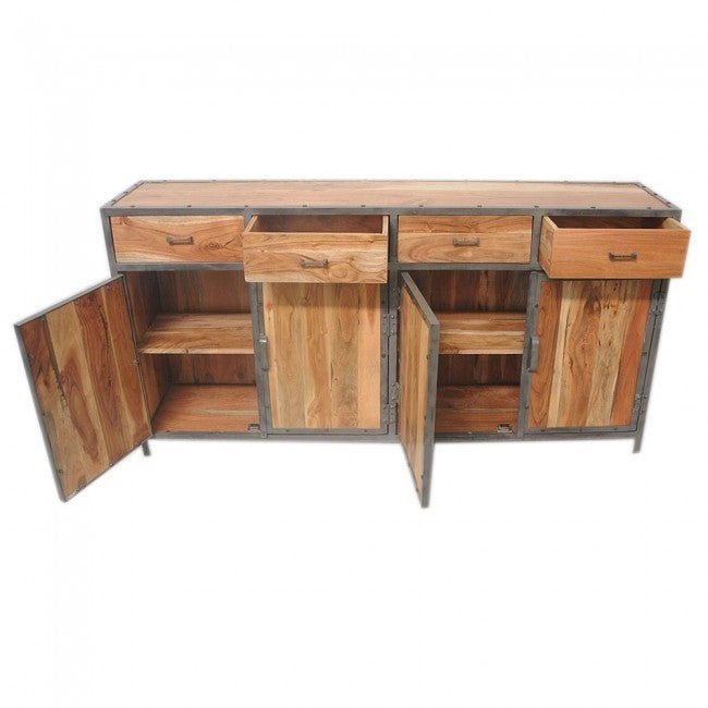 ANGLE METAL AND TIMBER SIDEBOARD