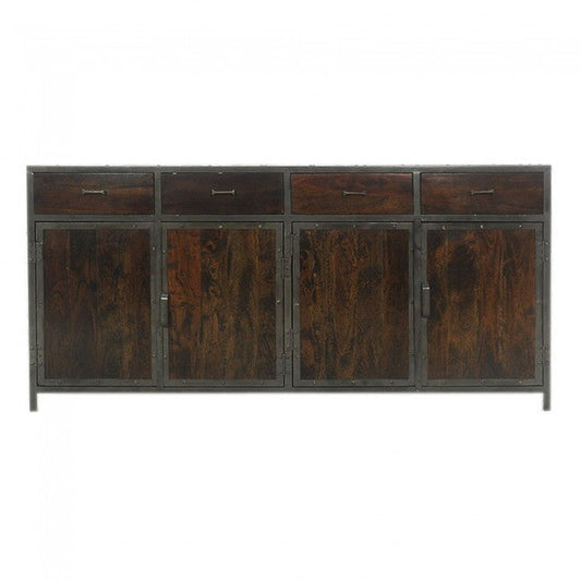 ANGLE METAL AND TIMBER SIDEBOARD XL-Chocolate-180-40-90