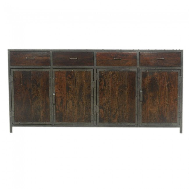 ANGLE METAL AND TIMBER SIDEBOARD