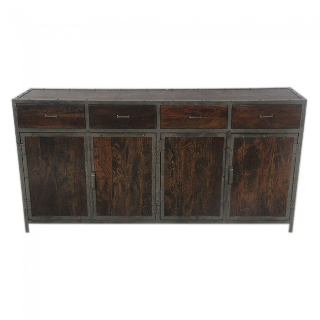 ANGLE METAL AND TIMBER SIDEBOARD