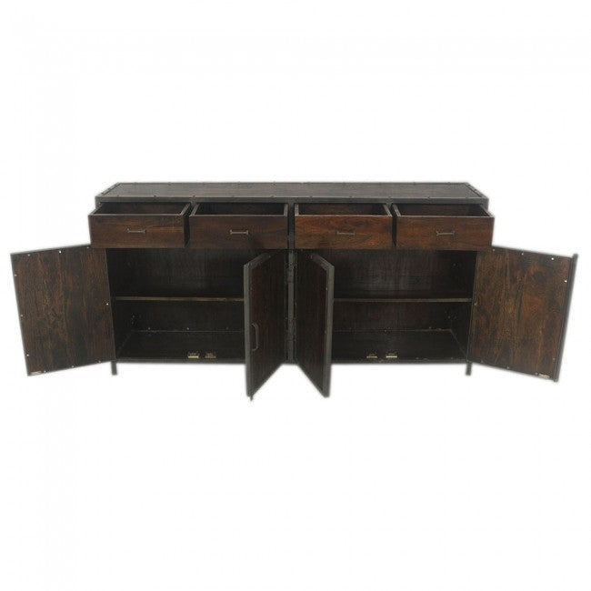 ANGLE METAL AND TIMBER SIDEBOARD