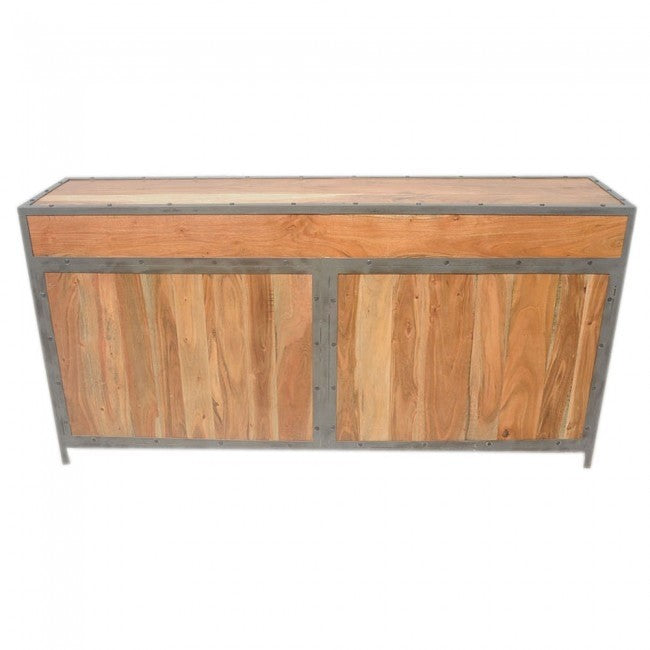 ANGLE METAL AND TIMBER SIDEBOARD XL-Natural-180-40-90