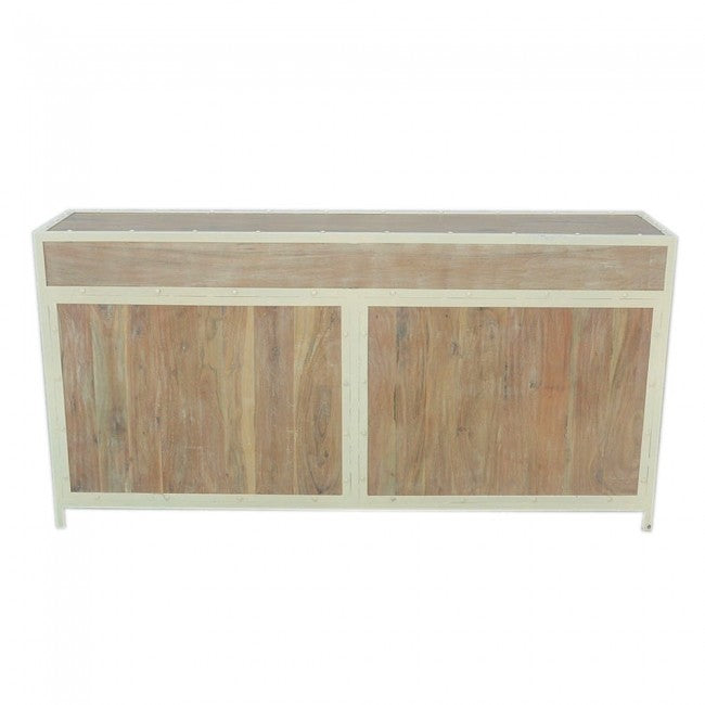 ANGLE METAL AND TIMBER SIDEBOARD XL-White wash-180-40-90