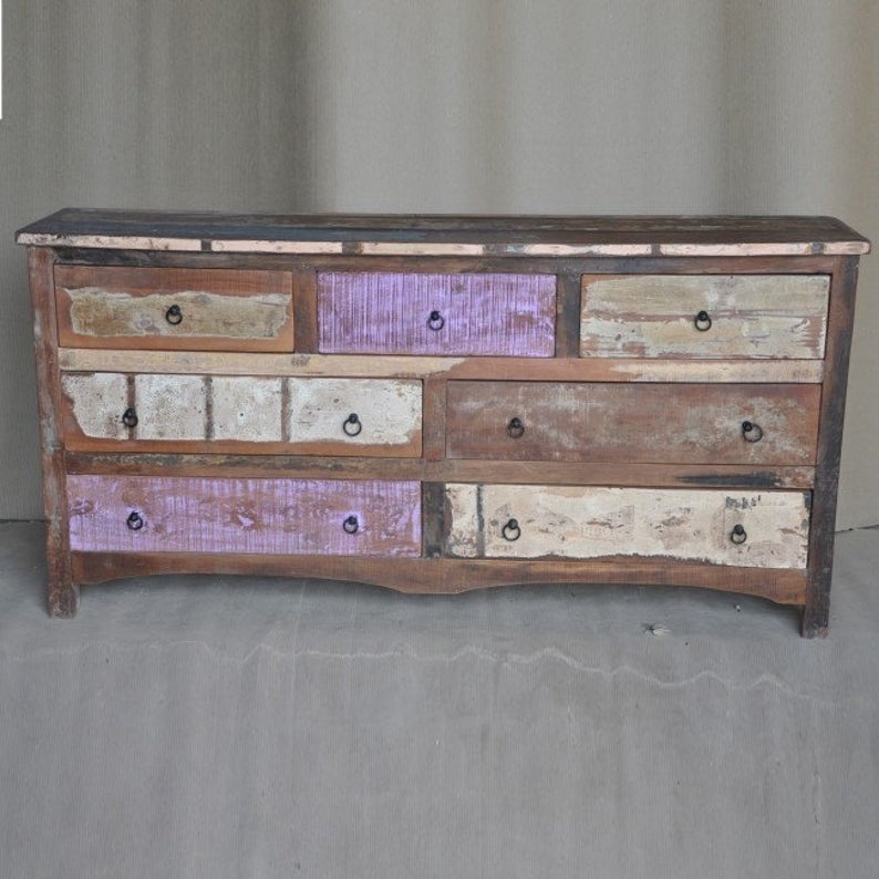 Rustica Reclaimed Chest of 7 Drawers Multicolor