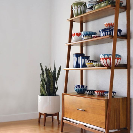 Mid-Century Bookshelf with Drawer – Acorn