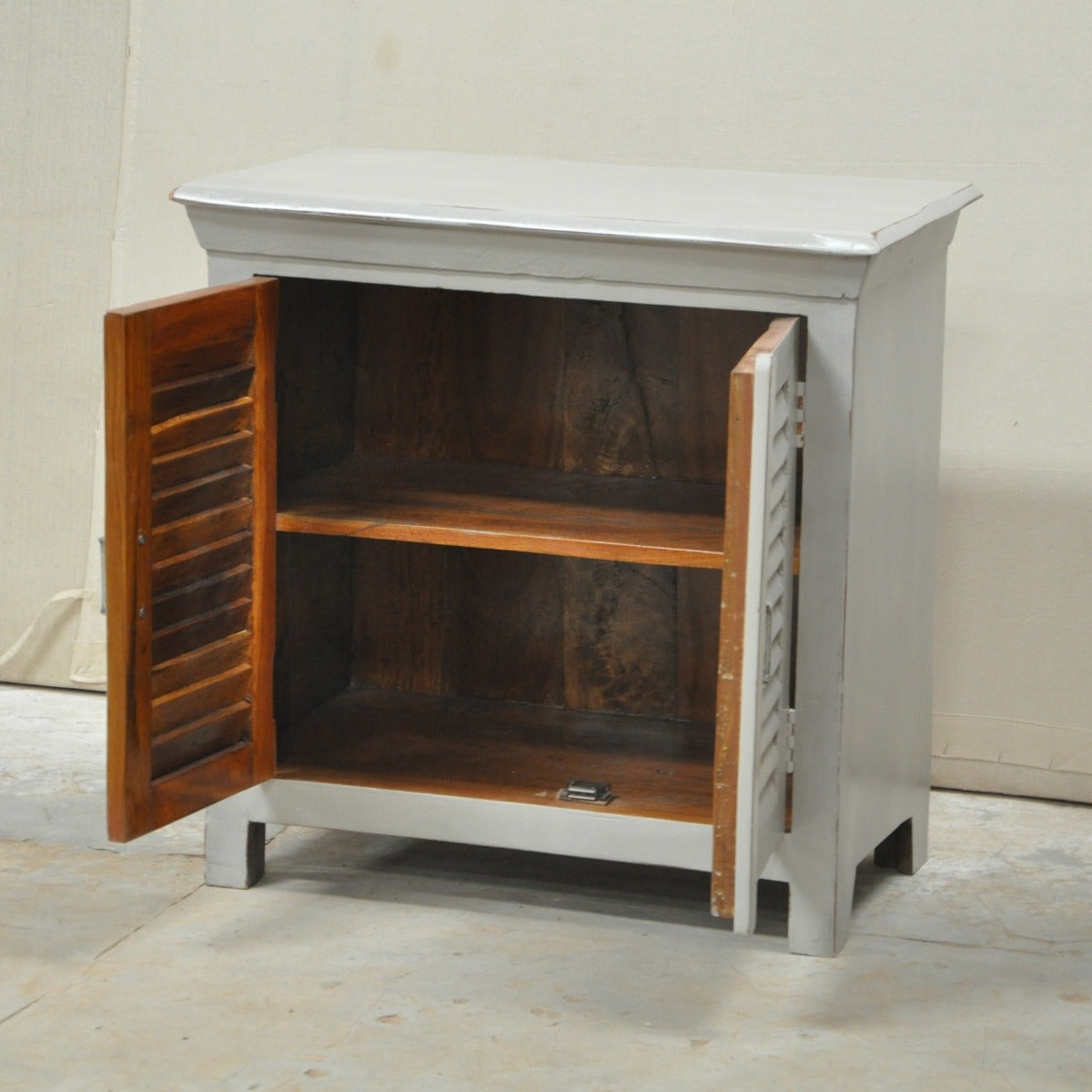 Wooden Sideboard, Kitchen Cabinet with Shutter Sliding Doors