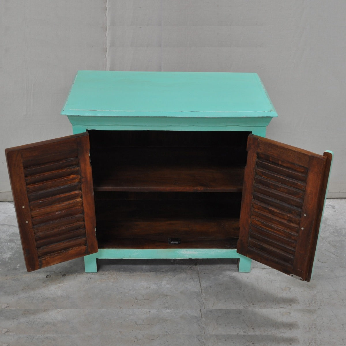 SHUTTER SIDEBOARD CABINET SMALL-Turquoise-80-40-75