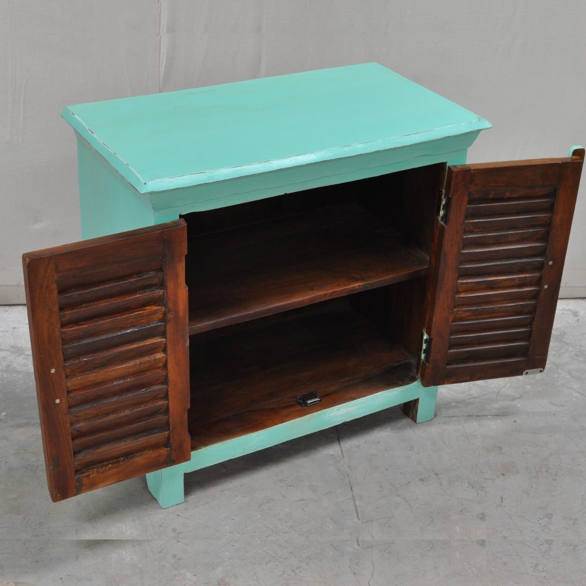 SHUTTER SIDEBOARD CABINET SMALL-Turquoise-80-40-75