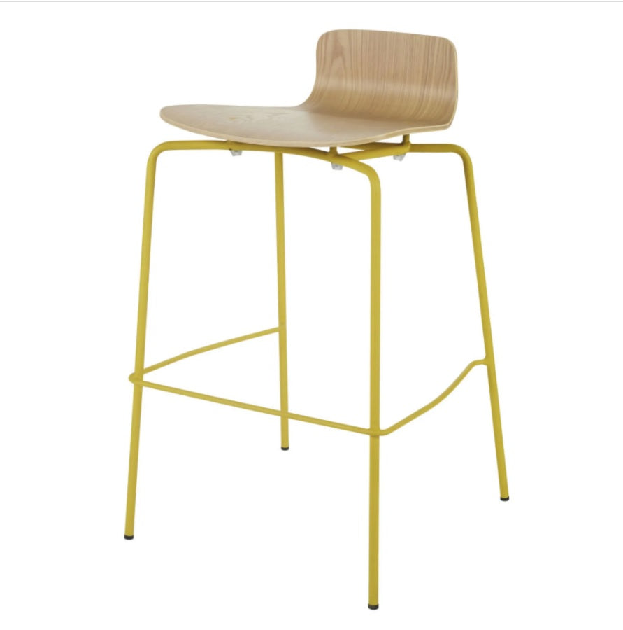 Abra Professional Yellow and Faux Ash Bar Chair