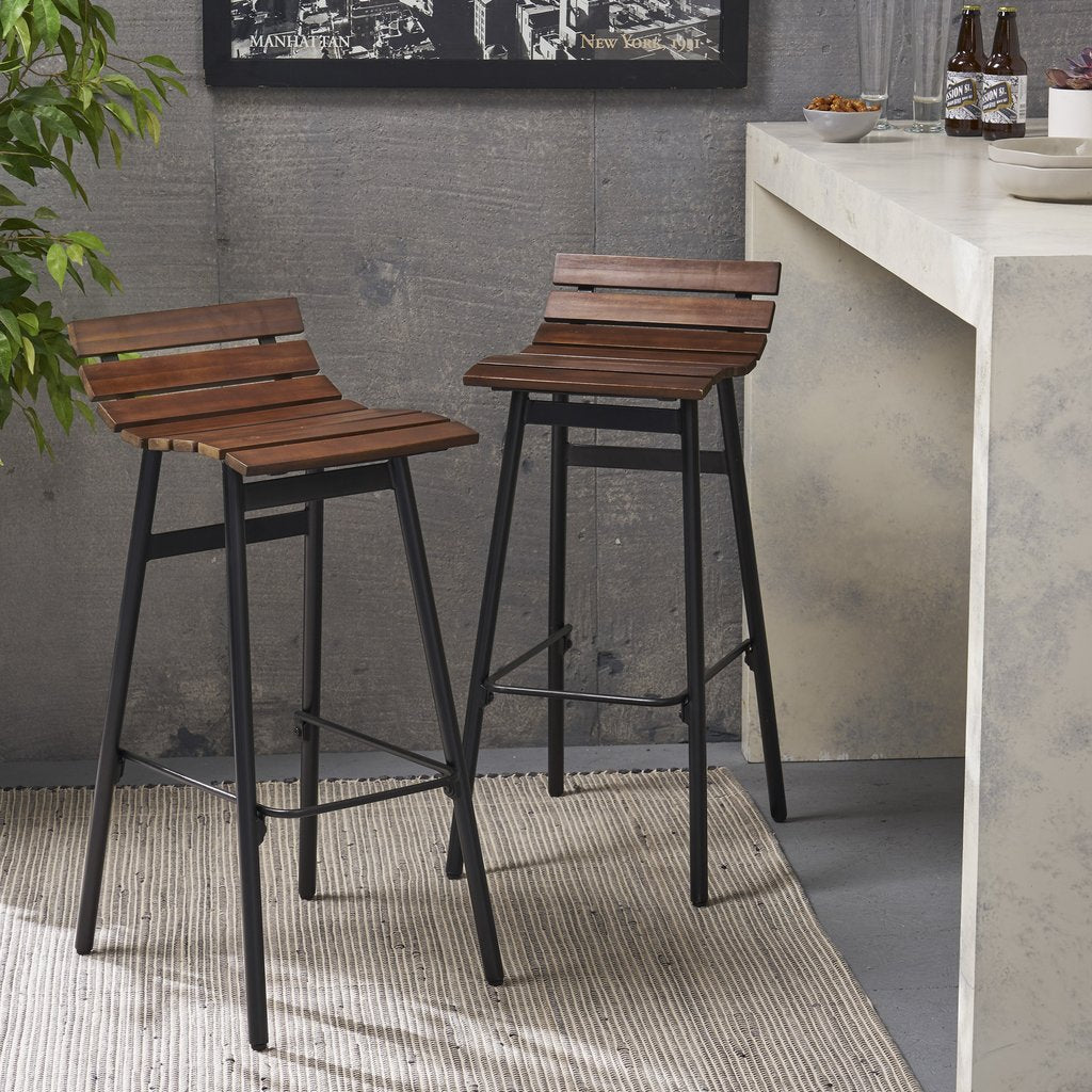 CLAVER 35" Industrial Wooden Barstool